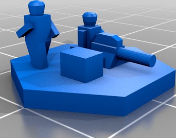 Low poly WW2 6mm game pieces v1 by Eldrich3