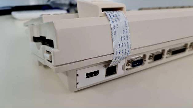 Amiga 1200 Network, HDMI, microsd extender back trap door by Larsih