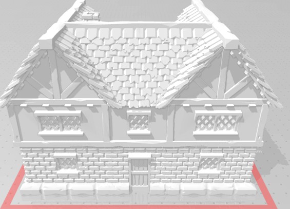 medieval house (U shaped bricked wide version) by Eleiney