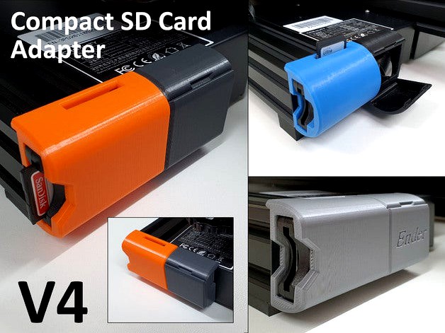 Ender 3 Pro V2 Compact SD Card Adapter Housing V4 by BoothyBoothy