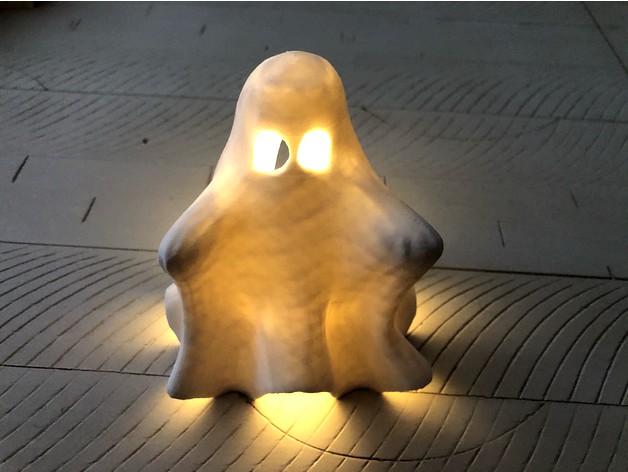 Halloween Ghost with Tea Light Holder by 3DPrintDaddy