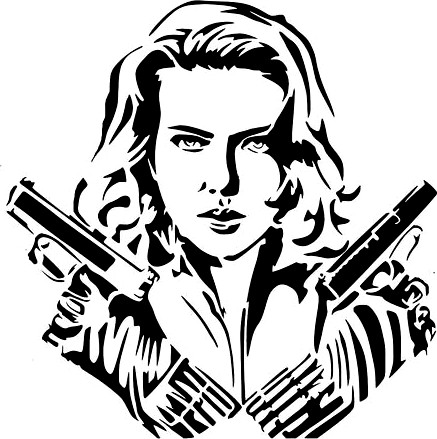 Black Widow stencil 5 by Longquang