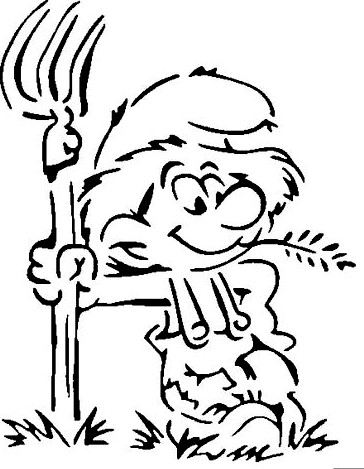Farmer smurf stencil by Longquang