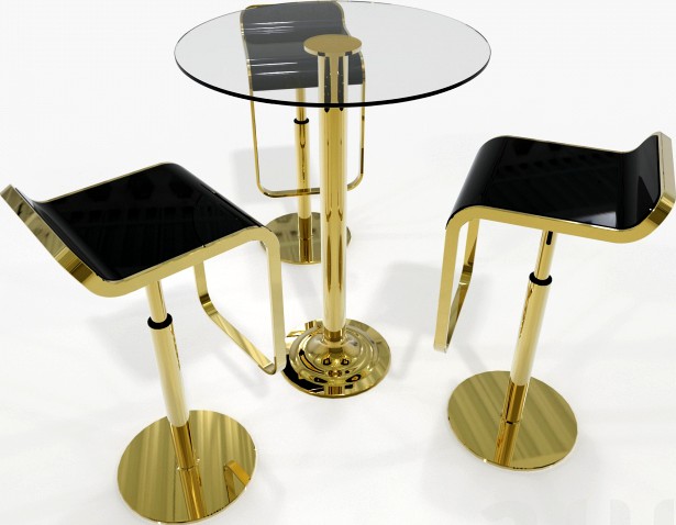 Bar Table &amp; 3 Barstool Set