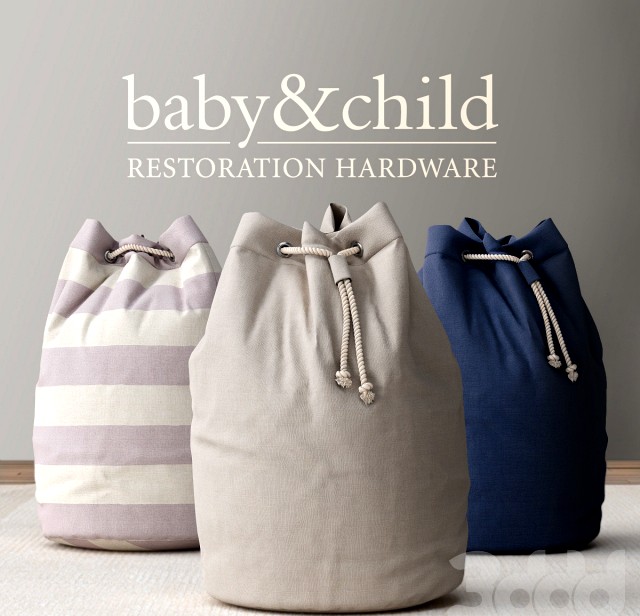 RH/ SOLID CANVAS HAMPER