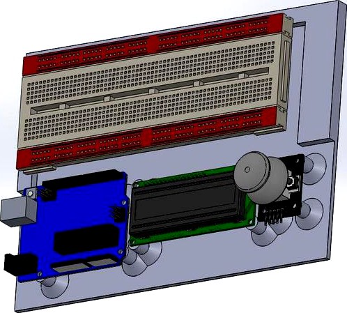 Soporte Arduino + display + Protoboard  + joystick by mostolesmakers