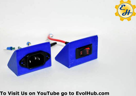 Power Switch and Power Plug Angle Brackets by EvolHub