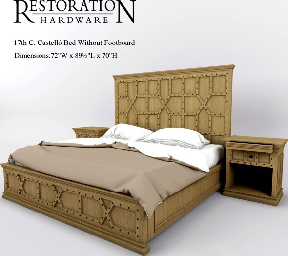 17th C. Castelló Bed Without Footboard