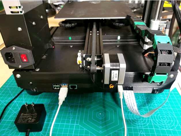 Ender 3 Pro Case Extended Raspberry Pi 4 Remix (Stock Pi PSU, Dual Fan) by RiggedCreations