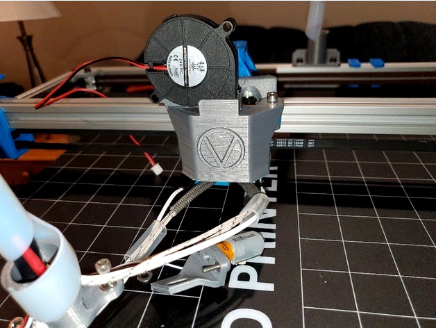 V-King Core XY E3D V6 Dual Extruder Fan & Probe Mount by rjad1970