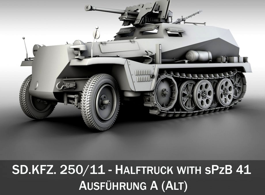 SD.KFZ 250 11 - Halftruck with sPzB 413d model