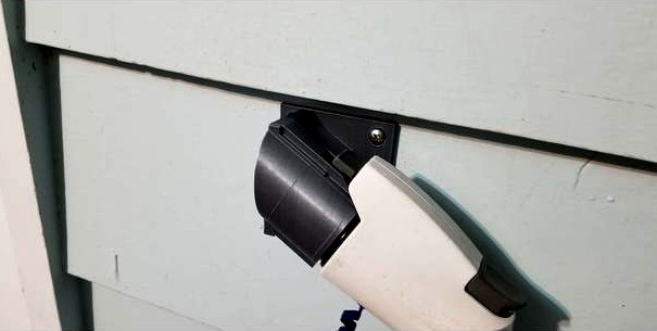 Parallel to wall J1772 holster (perpendicular style screw pattern) by eglen