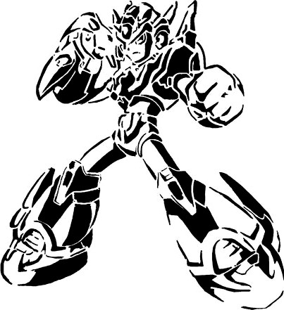 Mega Man stencil 3 by Longquang