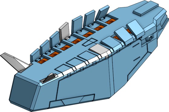 1/144 Weapon container for 1/144 HG Gundam Kyrios (now with opening hatches by RYC03