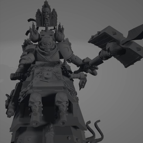 Dark Crusader Angry Priest of Death on Grav Bike by GrimmTheMaker