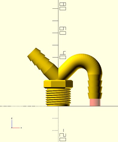 G1/2 to Y 10mm Barbs with rigid bend by gnif