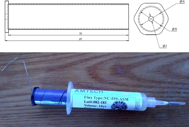 Flux syringe plunger for solder by ANRLIC