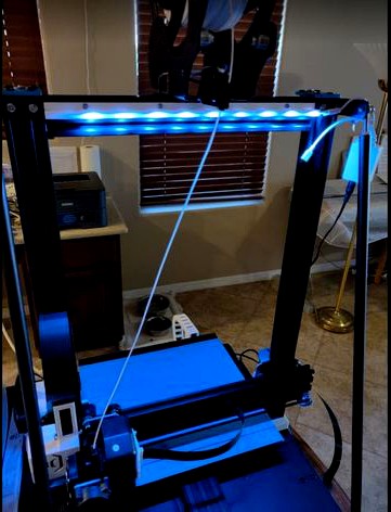 Artillery Sidewinder X1 LED light strip extrusion profile with/without diffuser by larryvand