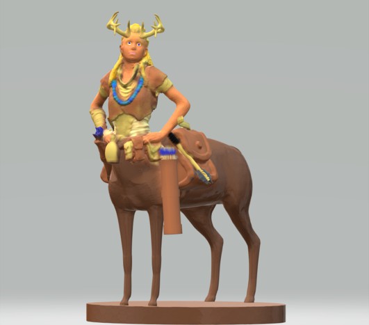 Tauric Deer (Deer Centaur) female with bow, tomahawk and maca by sleyvas
