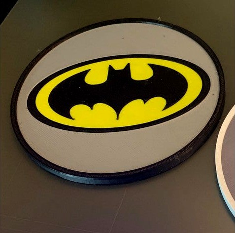 Multimaterial Batman logo coaster by sstjean