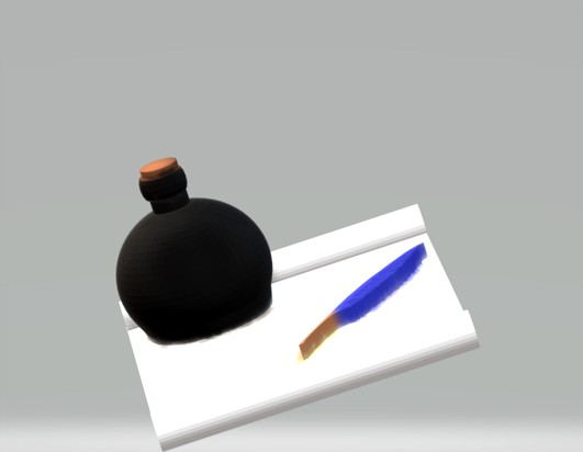 wizard's scroll, quill pen, and ink bottle by sleyvas