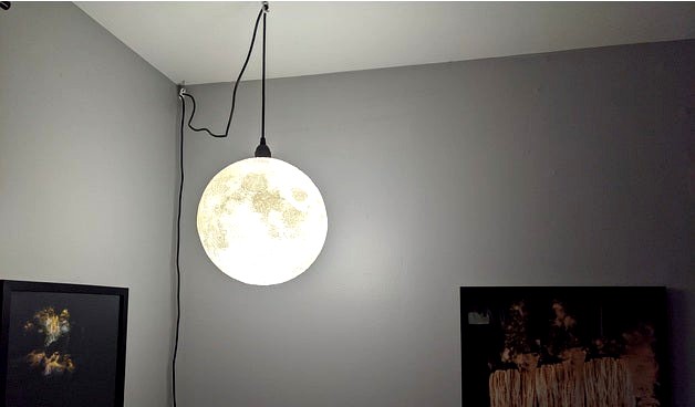 12-inch Moon Lamp for IKEA HEMMA Hanging/Corded Lamp by brooksben11