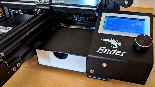 Ender 3 Pro compact tool drawer (integrated cable management) by jk_printer