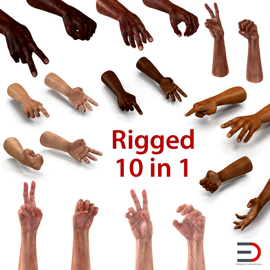 Rigged Man Hands Collection