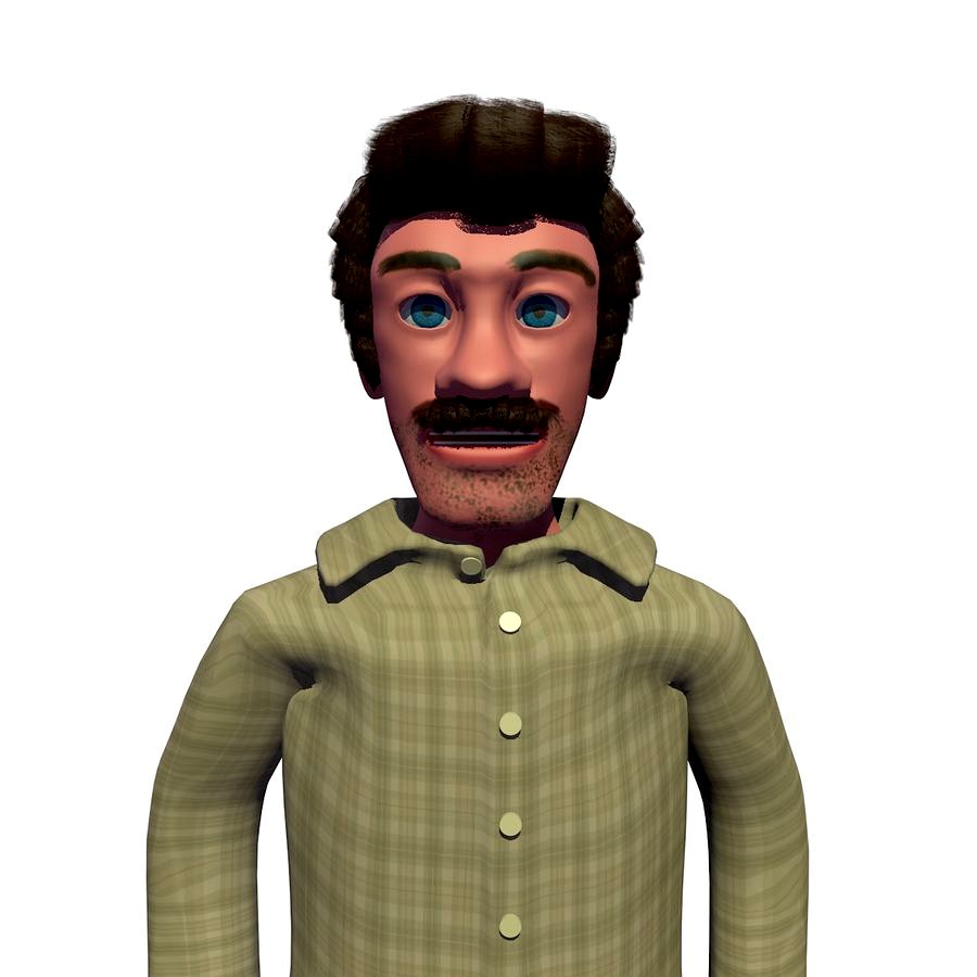 Cartoon Man Andy Rigged with Facial Pose Morph