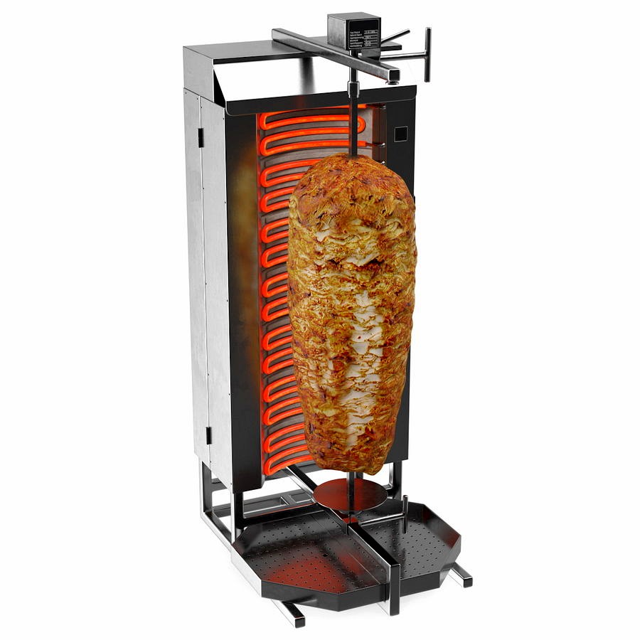 Vertical Rotisserie Grill with Doner Kebab