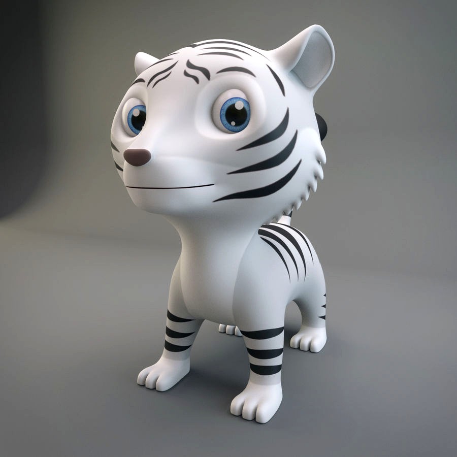 Cartoon White Tiger