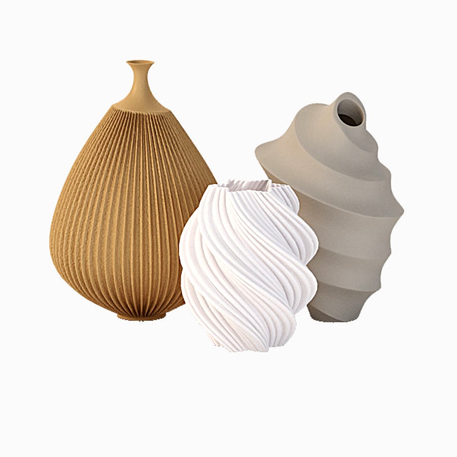 Luminary 3d Printed Led Lamp Accent Vase Collection
