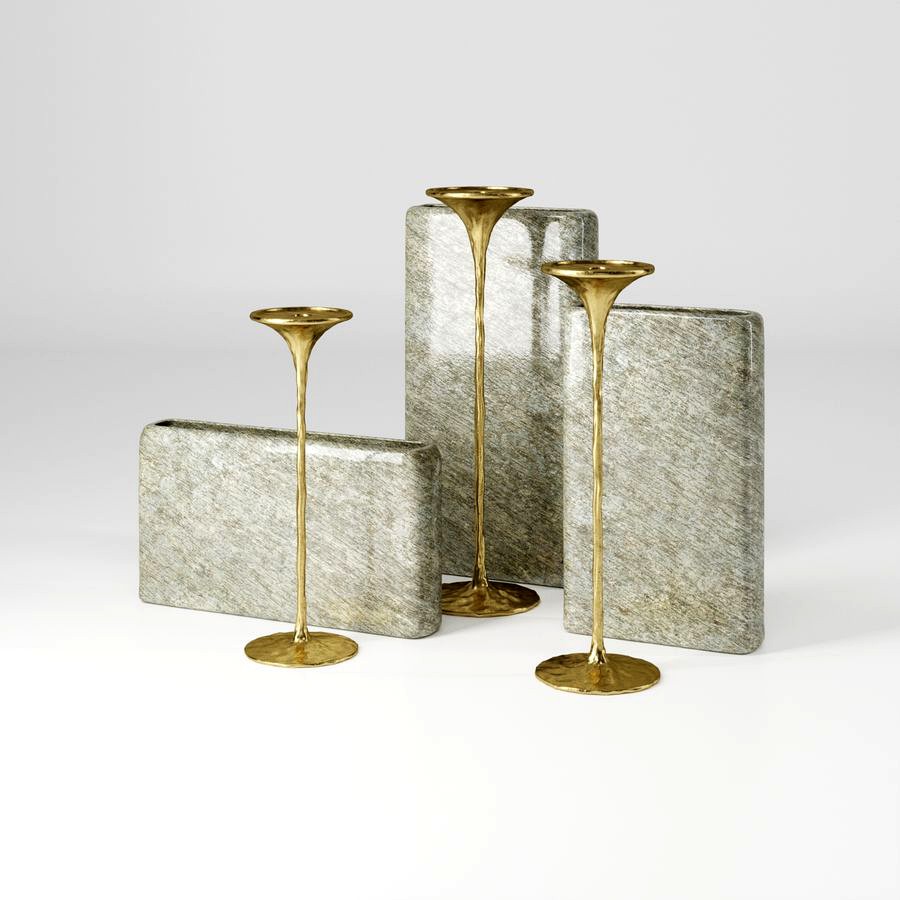 RH CANDLESTICK | RECTANGULAR VASE