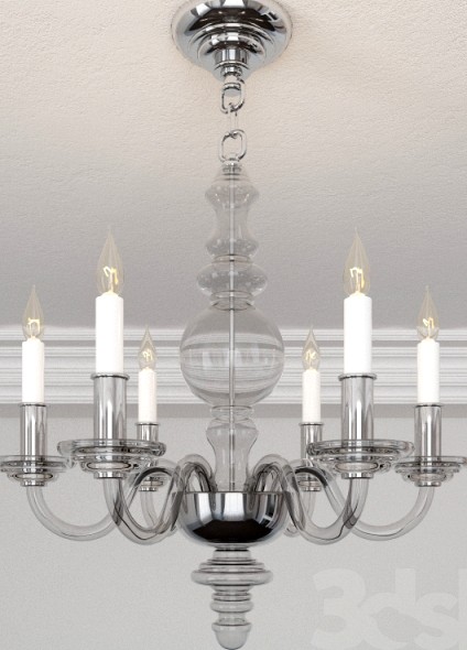VISUAL COMFORT CHC1155CGPN EF CHAPMAN GEORGE II SMALL CHANDELIER IN CRYSTAL WITH POLISHED NICKEL