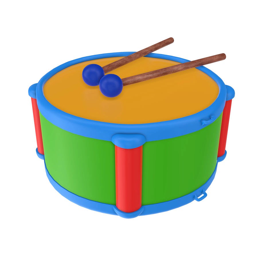 Toy drum with sticks