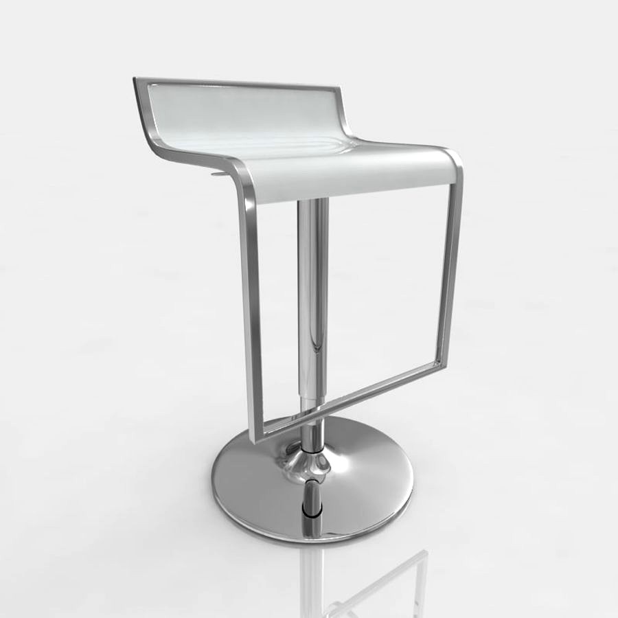 Bar stool 5 white plastic