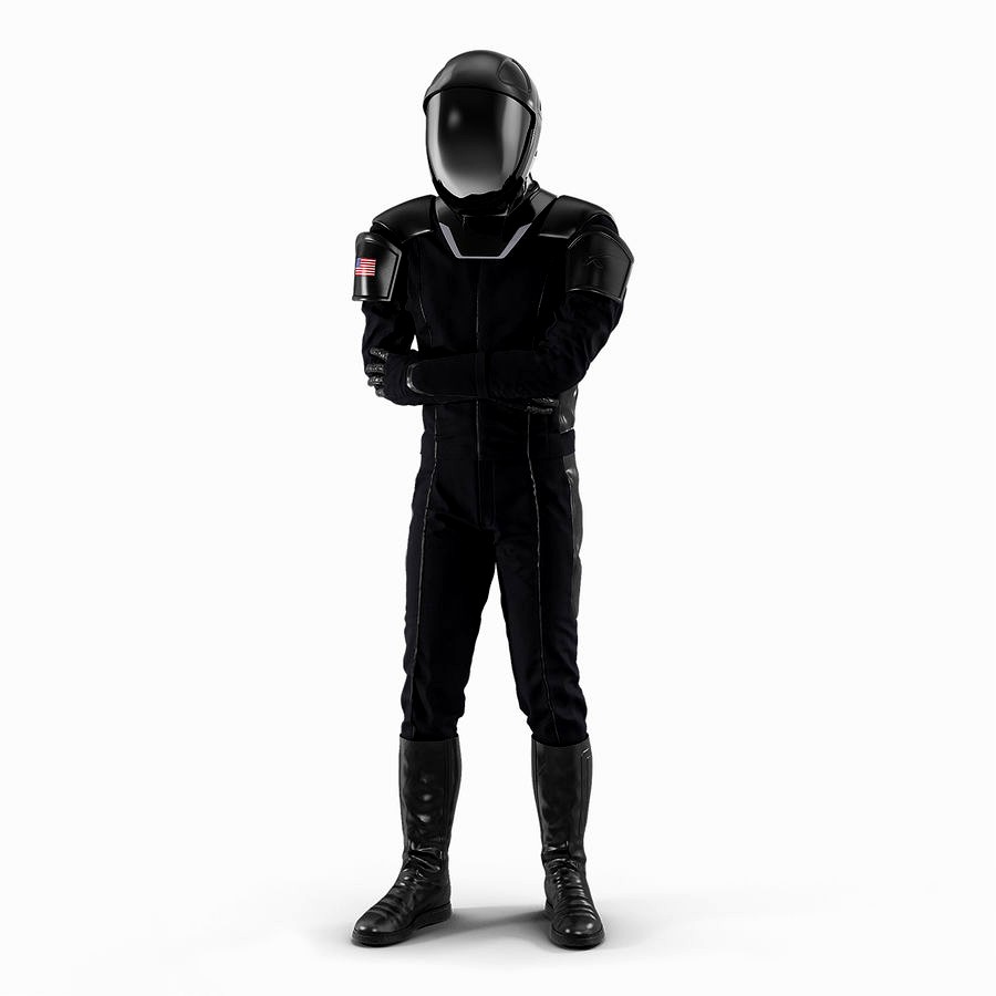 Sci Fi Astronaut Suit Black Rigged