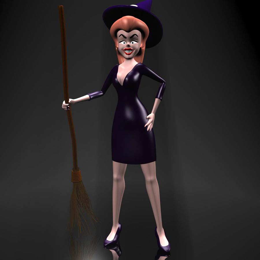 Cartoon Witch Rigged