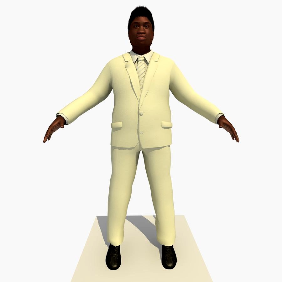 Rigged Black Business Man In a White Suit