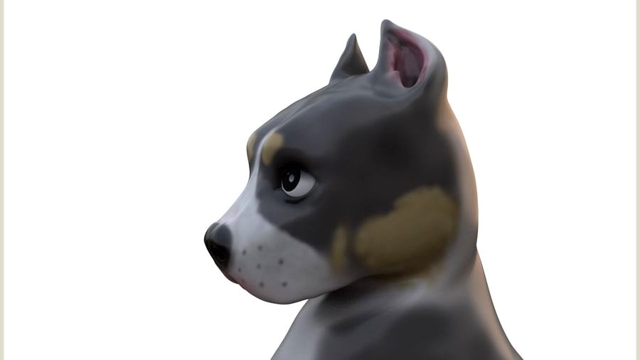 Dog head bust cartoon