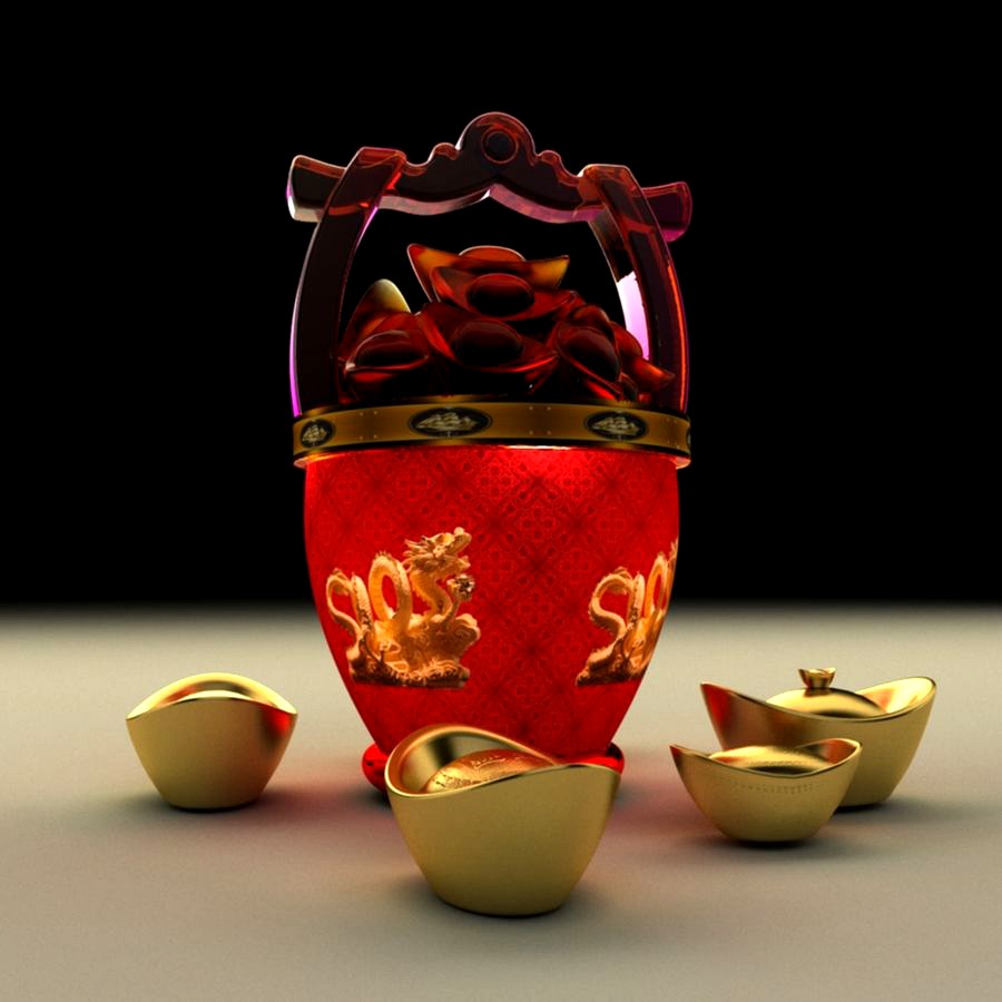 Chinese gold ingot bucket