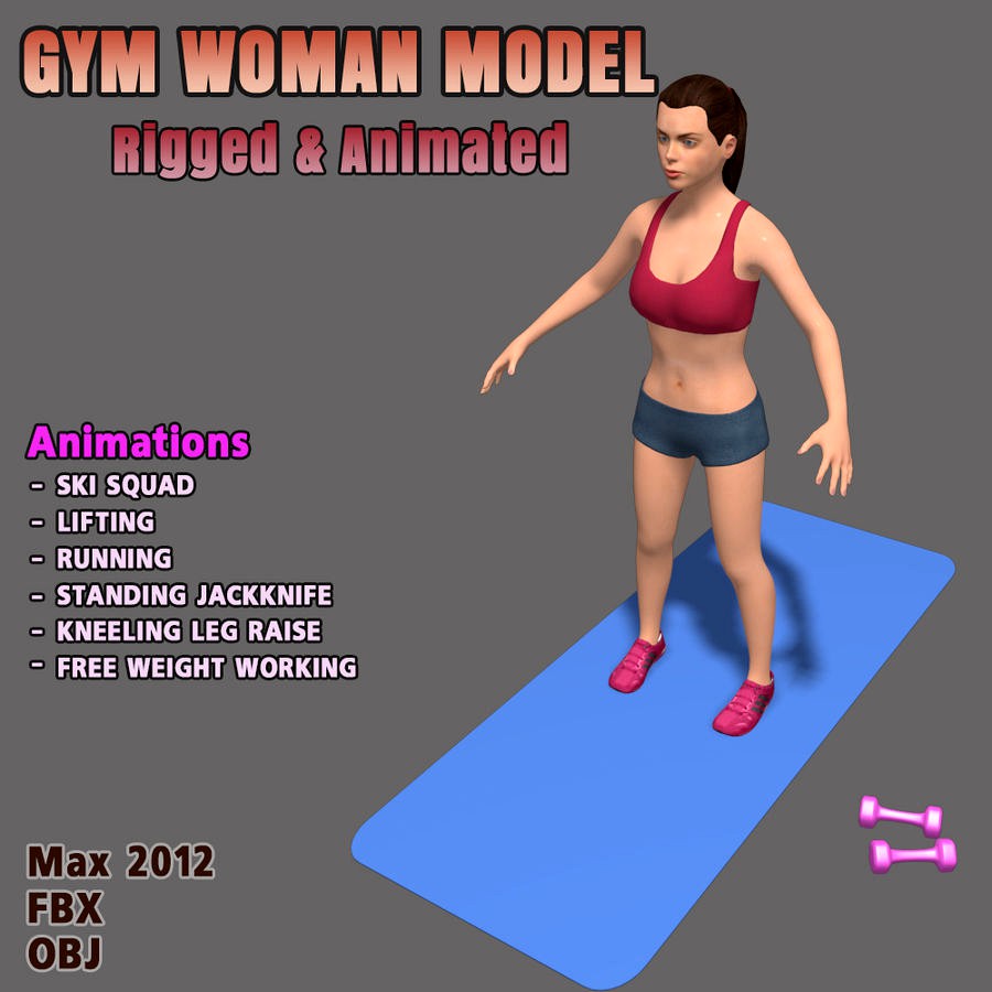 Fitness Woman Character 3D