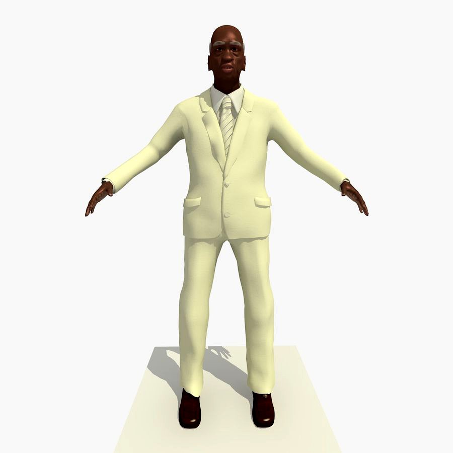 Rigged Black Old Man White Suit