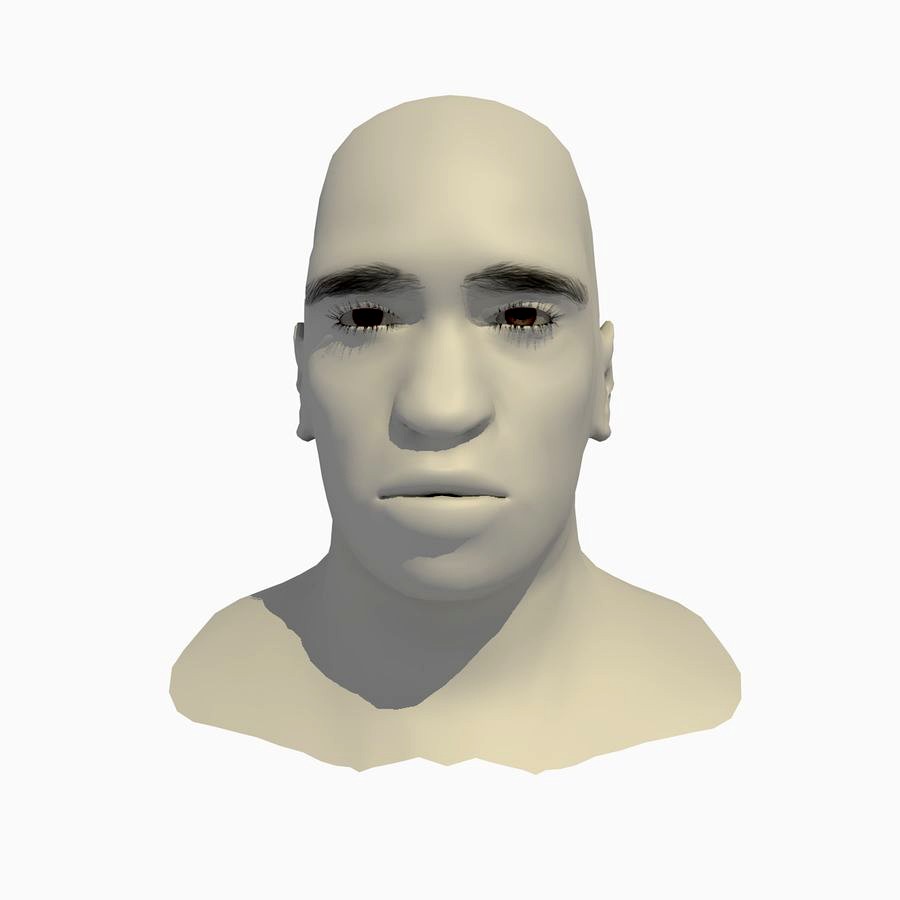 Rigged 45 Year Old African Male Base Head Mesh