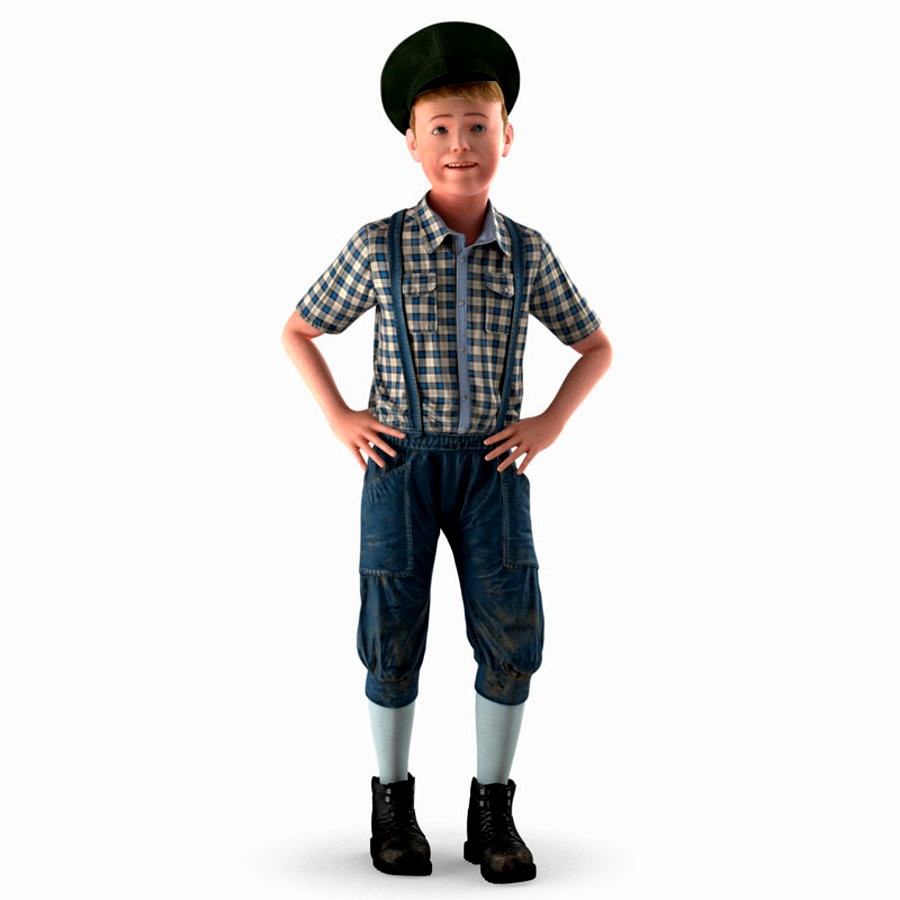 Realistic Child Boy Rigged for Cinema 4D