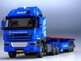 DAF CF (with flatbed trailer)