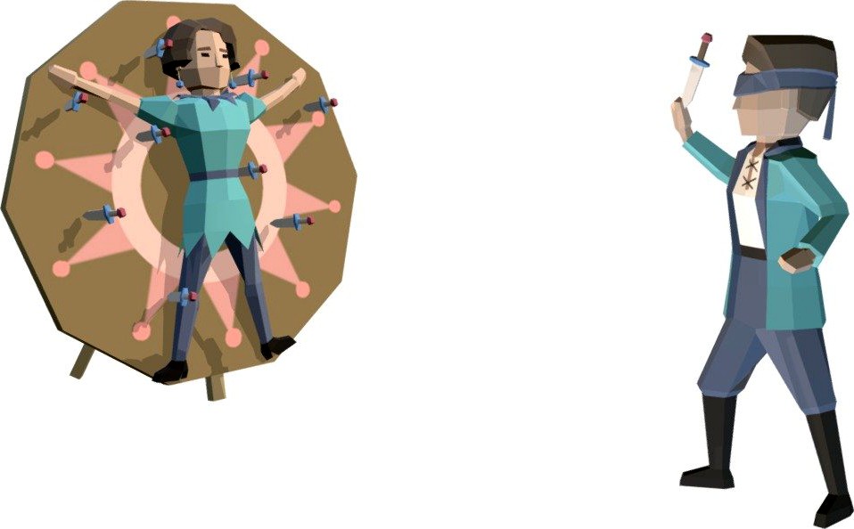 Knife Thrower And His Goal