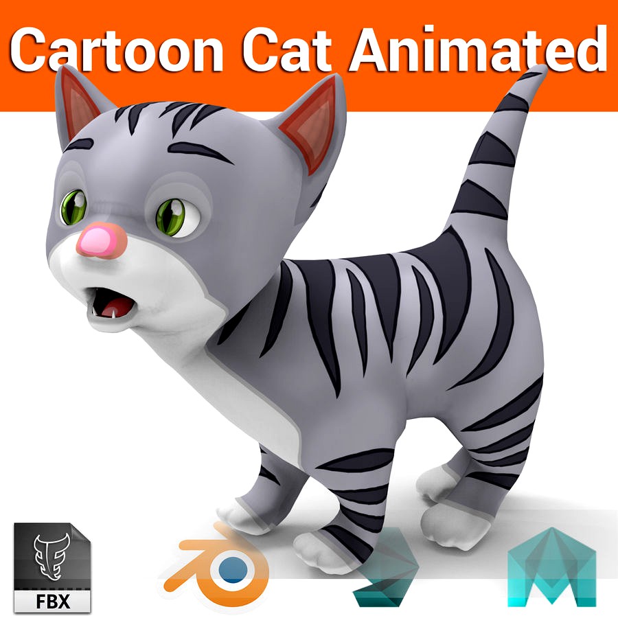 animated cartoon cute cat