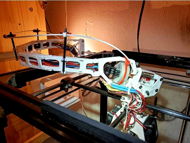 3D Drucker mit Kreuzkinematik mit 120g Direct Extruder, Nema 14 Stepper und kugelgelagertem Druckkopf auf Carbonwellen by astfaellergerald