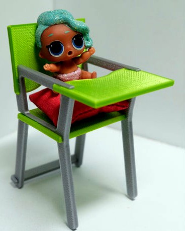 High chair for dolls 1:12 scale by cardsbym